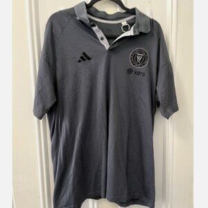 MLS Inter Miami FC Adidas Polo Size XL Gray Lionel Messi